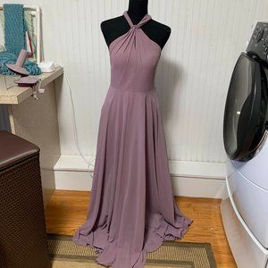 Jenny Yoo Mauve Halter Neck Gown